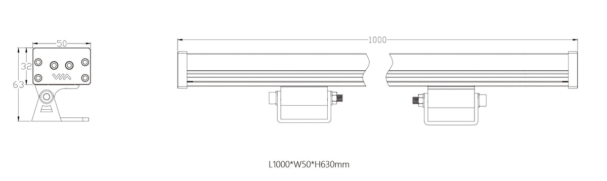 HL-XQ62-48 Waterproof Wall Washing Lamp - DC24V IP65 Outdoor Lighting