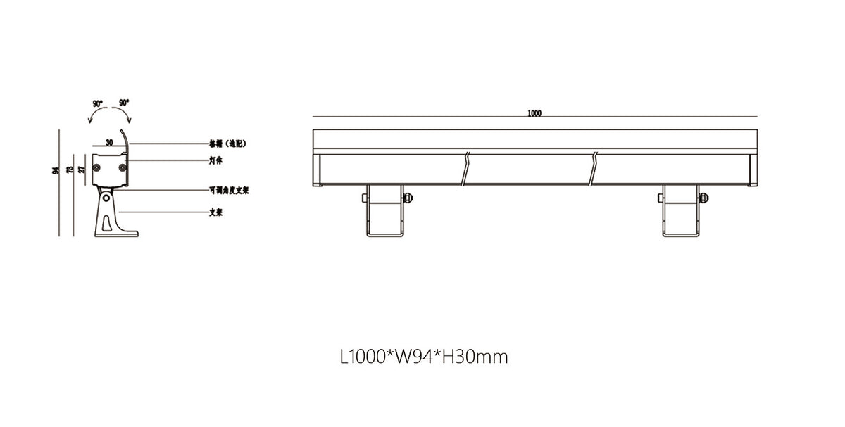Architectural LED Wall Washer Light with AC24V IP65 Outdoor Wall Washer Lighting - 24W